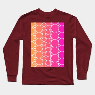 Sunset Gradient Polka Dot Stripes Pattern Long Sleeve T-Shirt